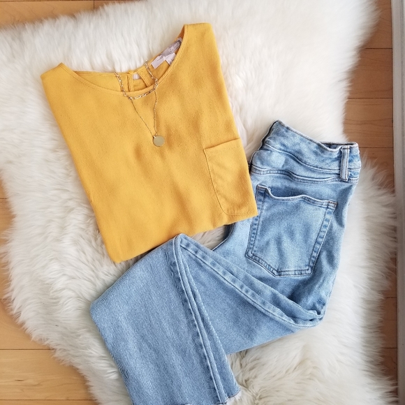 Forever21 | Yellow shortsleeve rayon blouse (S/P) - Picture 10 of 10